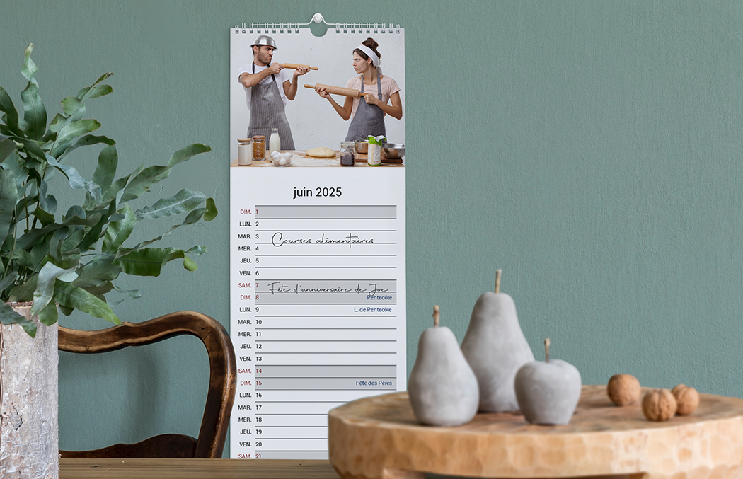 Calendrier de cuisine personnalisé