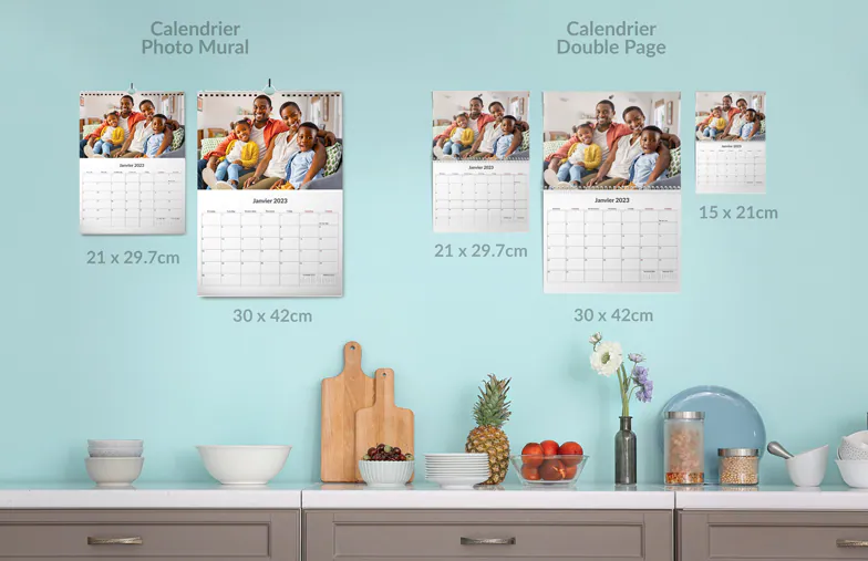 Calendrier Mural Double Page A3 (fermé)