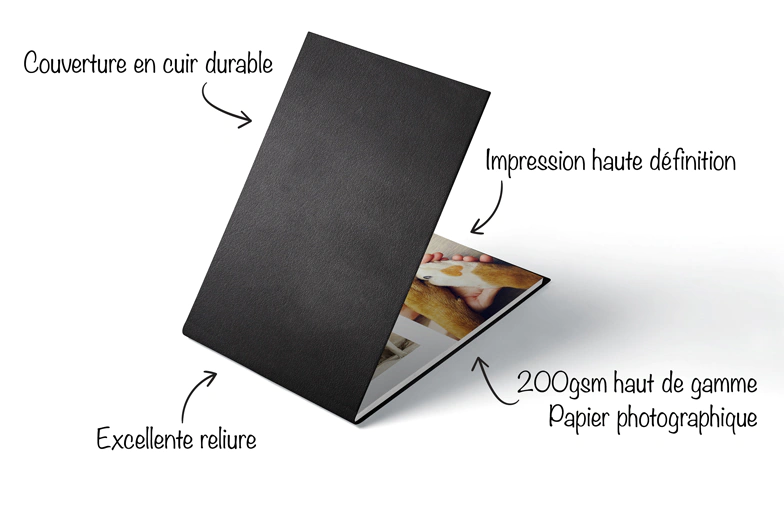 Livres Photo en Cuir - Couverture Noire Classique