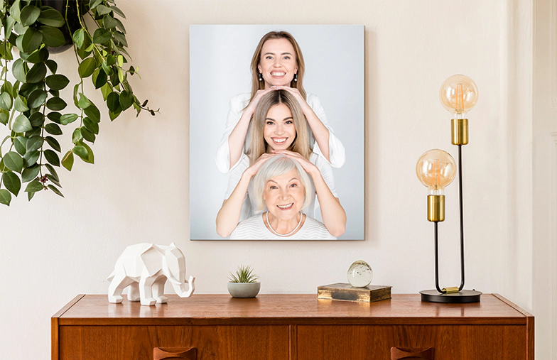 A metal print on a wall