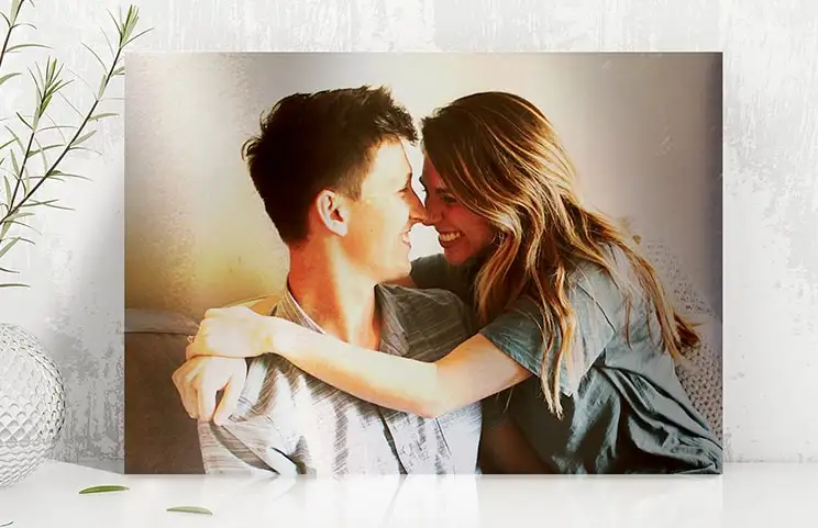 A metal print on a wall